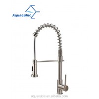 Factory Brushed Nickel Zinc Pull Down Spring Kitchen Sink Faucet Torneira Para Cozinha Single Spring Spout