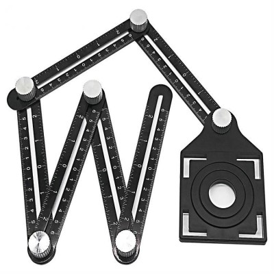 6 Sides Multi Angle Measuring Ruler Aluminum Measurement Tool Universal Opening Locator