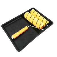 9 Inch woven acrylic fabric paint tray cover wall decorative paint tools roller tray set wood handle